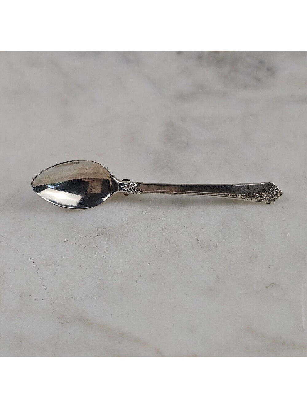 Oneida Damask Rose Sterling Silver Spoon Brooch Pin Vintage 2.5"